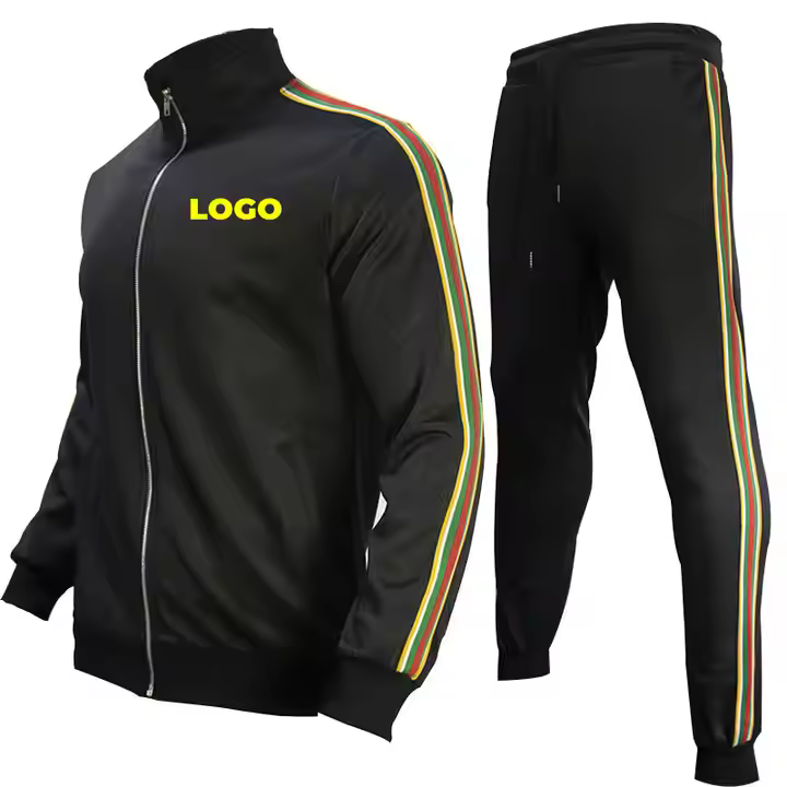 2023 customized logo men's training sportswear, unisex blank striped men's sportswear, fitness jogging sportswear, 2pcs set for men